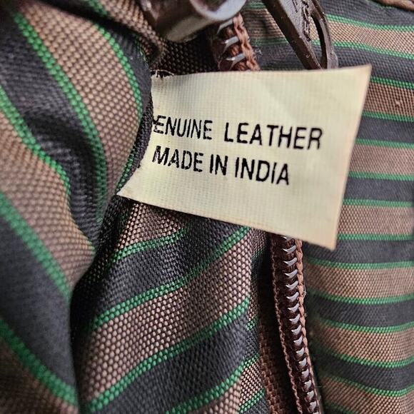 HTF Shveta Genuine Leather Cross Body Sling Bag Asymmetrical Purse Brown 14"x7" - Picture 5 of 9